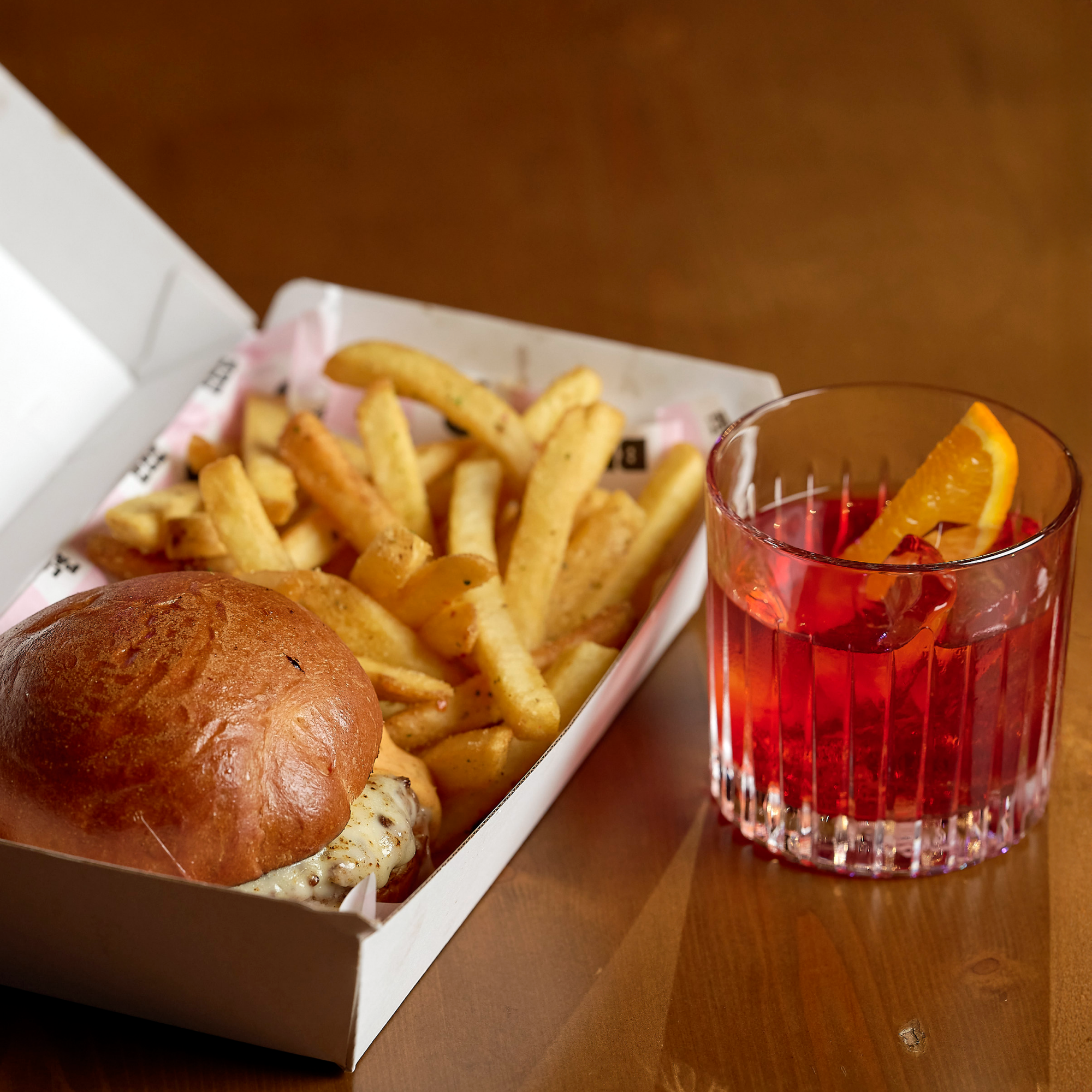 Cheeseburger + Negroni